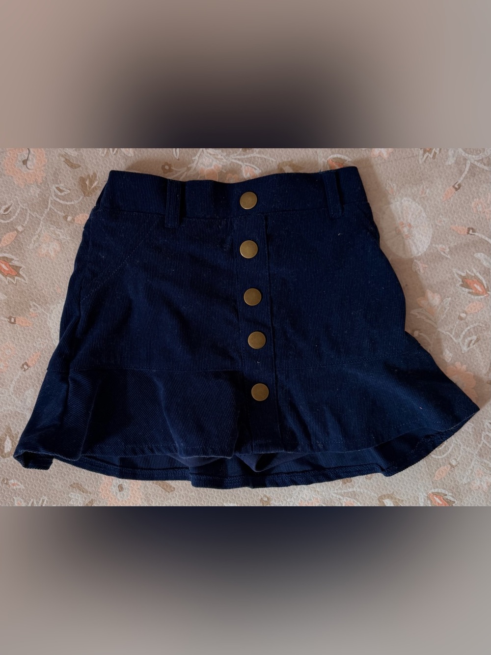 Navy Corduroy Mini Skirt